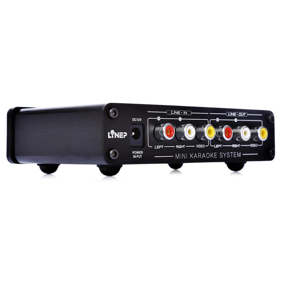HKM-229011 Compact Karaoke Mixer with Reverb, Echo, and Dual Microphone Inputs for Recording