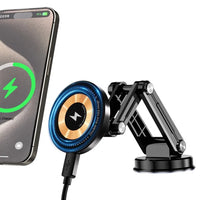 HKM-229075 Universal 15W Wireless Charging Car Mount with 360-Degree Rotating Magnetic Holder