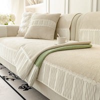 HKM-229075 Universal Leather Sofa Cover in Plush Material – Solid Color Options Available