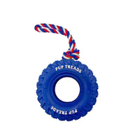 HKM-2291645 Interactive Dog Chew Toy with Rubber Tire and Cotton Rope for Medium to Large Aggressive Chewers