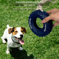 HKM-2291645 Interactive Dog Chew Toy with Rubber Tire and Cotton Rope for Medium to Large Aggressive Chewers