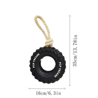 HKM-2291645 Interactive Dog Chew Toy with Rubber Tire and Cotton Rope for Medium to Large Aggressive Chewers