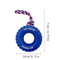 HKM-2291645 Interactive Dog Chew Toy with Rubber Tire and Cotton Rope for Medium to Large Aggressive Chewers