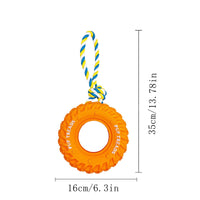 HKM-2291645 Interactive Dog Chew Toy with Rubber Tire and Cotton Rope for Medium to Large Aggressive Chewers