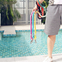 HKM-2292797 Hand-Woven Cotton Dog Walking Leash - 100CM, Colorful Hawaiian Design
