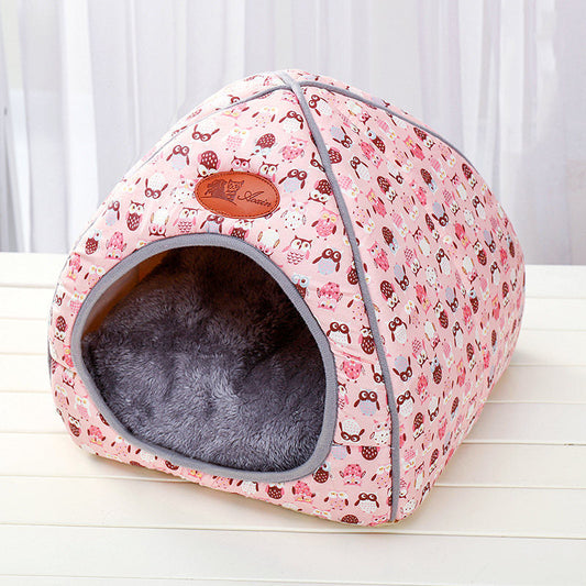 HKM-2293053 Closed Folding Cat Litter House with Multiple Size Options in Soft Cloth Material