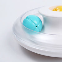 HKM-2293821 Yili Cat Turntable Toy with Catnip - Interactive Dribbling Training Ball, White, ABS, 25x25x8.7cm