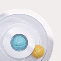 HKM-2293821 Yili Cat Turntable Toy with Catnip - Interactive Dribbling Training Ball, White, ABS, 25x25x8.7cm