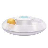 HKM-2293821 Yili Cat Turntable Toy with Catnip - Interactive Dribbling Training Ball, White, ABS, 25x25x8.7cm