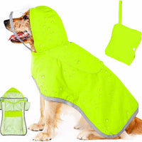 HKM-2296381 Waterproof Breathable Dog Raincoat with Hood and Transparent Cap for Small Dogs