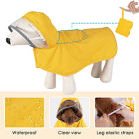HKM-2296381 Waterproof Breathable Dog Raincoat with Hood and Transparent Cap for Small Dogs