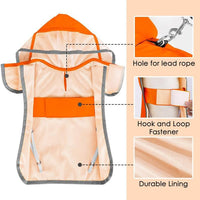 HKM-2296381 Waterproof Breathable Dog Raincoat with Hood and Transparent Cap for Small Dogs