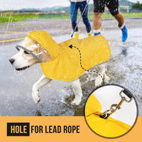 HKM-2296381 Waterproof Breathable Dog Raincoat with Hood and Transparent Cap for Small Dogs