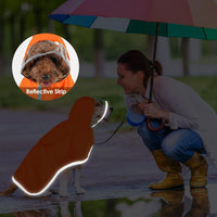 HKM-2296381 Waterproof Breathable Dog Raincoat with Hood and Transparent Cap for Small Dogs