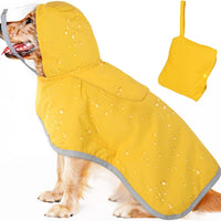 HKM-2296381 Waterproof Breathable Dog Raincoat with Hood and Transparent Cap for Small Dogs