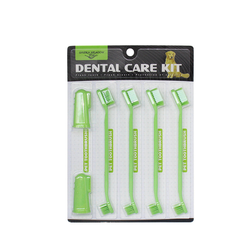 HKM-2296637 Dual-Headed Cat and Dog Toothbrush for Effective Pet Dental Care