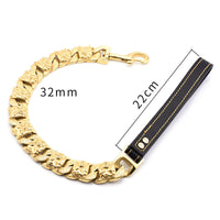 HKM-2296765 Stainless Steel Dog Head Collar - Durable Steel Chain Necklace for Puppies