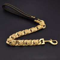 HKM-2296765 Stainless Steel Dog Head Collar - Durable Steel Chain Necklace for Puppies