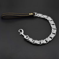 HKM-2296765 Stainless Steel Dog Head Collar - Durable Steel Chain Necklace for Puppies