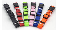 HKM-229715 Soft Nylon Pet Collar for Cats and Dogs - Adjustable, Durable with Plastic and Metal Buckles, Various Colors Available