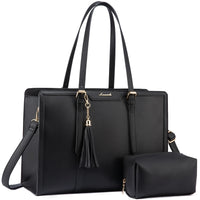 HKM-229715 Stylish 2-Piece Set PU Leather and Canvas Tote Bag for School, Shopping, and Casual Use, Versatile Crossbody and Shoulder Design for Women