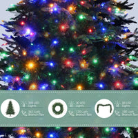 HKM-229779 6FT Pre-Lit Aspen Fir Artificial Christmas Tree with 380 Multi-Color LED Lights