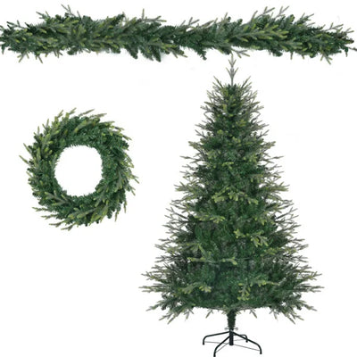 HKM-229779 6FT Pre-Lit Aspen Fir Artificial Christmas Tree with 380 Multi-Color LED Lights