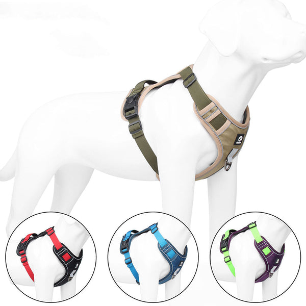 HKM-2298045 Reflective Oxford Cloth Dog Chest Strap ¨C Adjustable & Impact-Resistant Harness for Large Dogs