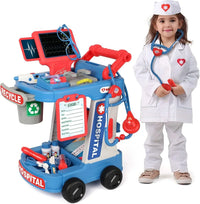 HKM-229843 Kids Doctor Play Set - Pretend Play Medical Trolley for Ages 2 to 13 Years - Plastic Components
