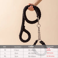 HKM-2298557 Medium and Large Dog Rope Collar P Chain - Nylon with 1.2m and 1.5m Options in Various Colors