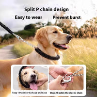 HKM-2298557 Medium and Large Dog Rope Collar P Chain - Nylon with 1.2m and 1.5m Options in Various Colors