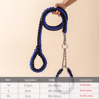 HKM-2298557 Medium and Large Dog Rope Collar P Chain - Nylon with 1.2m and 1.5m Options in Various Colors