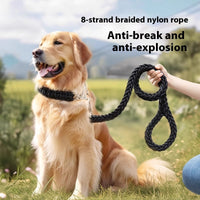 HKM-2298557 Medium and Large Dog Rope Collar P Chain - Nylon with 1.2m and 1.5m Options in Various Colors
