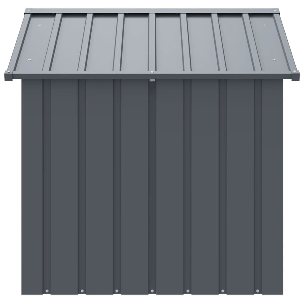 HKM-2298813 Durable Black Dog Kennel with Roof, Galvanized Steel, 117x103x102 cm