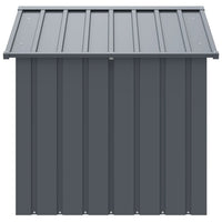 HKM-2298813 Durable Black Dog Kennel with Roof, Galvanized Steel, 117x103x102 cm