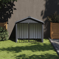 HKM-2298813 Durable Black Dog Kennel with Roof, Galvanized Steel, 117x103x102 cm