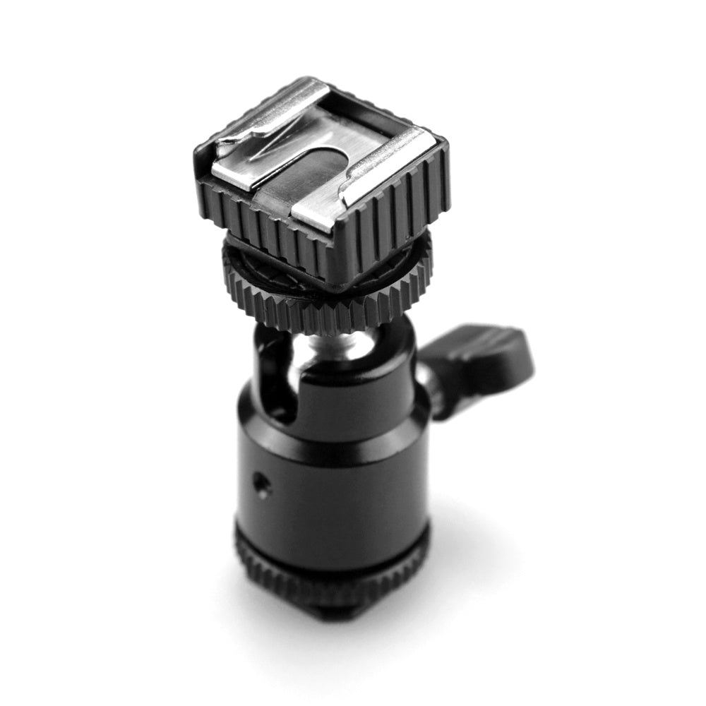 HKM-229907 2-in-1 Square Bottom Camera Hot Shoe and Cold Shoe Mount with 1/4-inch Screw Interface