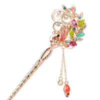 HKM-229907 Korean Bride's Fringe Hair Iron with Decorative Hairpins in Various Floral Designs