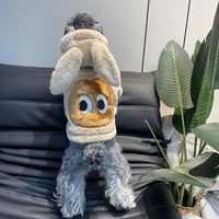 HKM-2299325 Thickened Beige Rabbit Ears Dog Clothes for Spring and Autumn