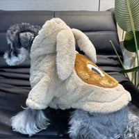 HKM-2299325 Thickened Beige Rabbit Ears Dog Clothes for Spring and Autumn
