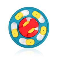 HKM-2299581 Leak-Proof Dog Feeding Puzzle Toy - Yellow, Red, Blue Colors - Plastic, 24x24x4.5cm