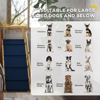 HKM-2300221 Adjustable Wooden Dog Ramp with Removable Guardrails for Safe Access to Beds and Sofas