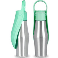 HKM-2300605 Portable Pet Water Bottle with Soft Silicone Leaf Design for Outdoor Travel, 750ml Capacity, Leak Proof and Safe for Dogs