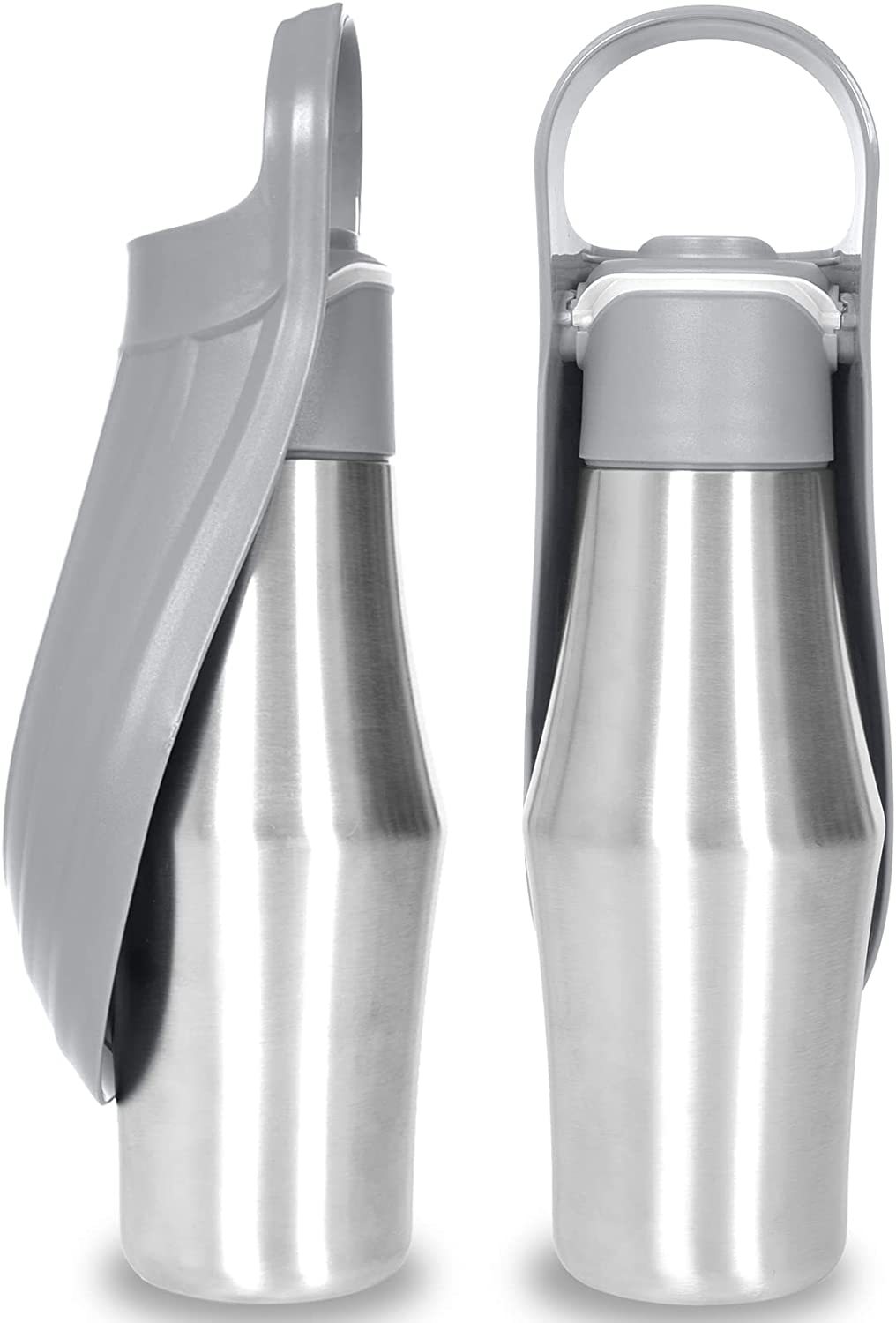 HKM-2300605 Portable Pet Water Bottle with Soft Silicone Leaf Design for Outdoor Travel, 750ml Capacity, Leak Proof and Safe for Dogs