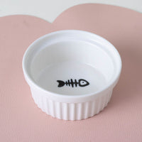 HKM-2300733 Ceramic Double Pet Bowl Set with Rack and Non-Slip Mat - Water and Food Bowl for Cats and Dogs