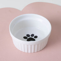 HKM-2300733 Ceramic Double Pet Bowl Set with Rack and Non-Slip Mat - Water and Food Bowl for Cats and Dogs