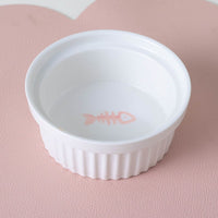 HKM-2300733 Ceramic Double Pet Bowl Set with Rack and Non-Slip Mat - Water and Food Bowl for Cats and Dogs