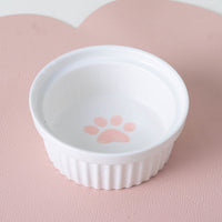 HKM-2300733 Ceramic Double Pet Bowl Set with Rack and Non-Slip Mat - Water and Food Bowl for Cats and Dogs