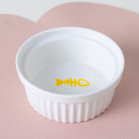 HKM-2300733 Ceramic Double Pet Bowl Set with Rack and Non-Slip Mat - Water and Food Bowl for Cats and Dogs