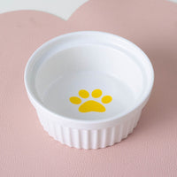 HKM-2300733 Ceramic Double Pet Bowl Set with Rack and Non-Slip Mat - Water and Food Bowl for Cats and Dogs